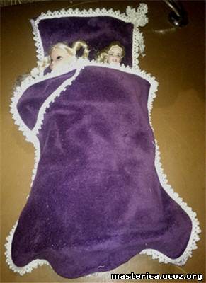 подушка и покрывало для куклы